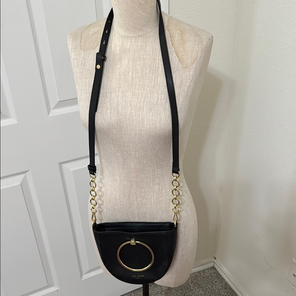 Ted Baker London Black and Gold Crossbody Bag